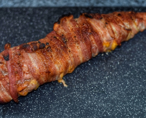 Sommer - Schweinefilet gefüllt mit Nektarine, Minze, Oregano in Baconmantel 16