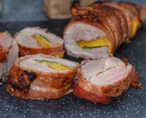 Sommer - Schweinefilet gefüllt mit Nektarine, Minze, Oregano in Baconmantel 21