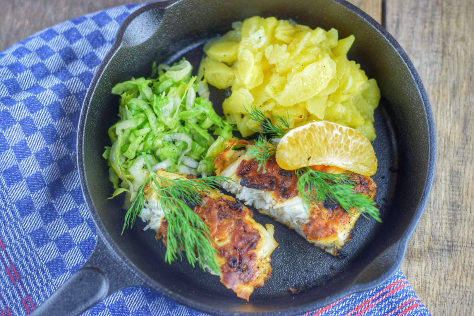 Norwegischer Dorsch mit Senf Zwiebel Kruste - Strindberg Art - BBQ Ömer