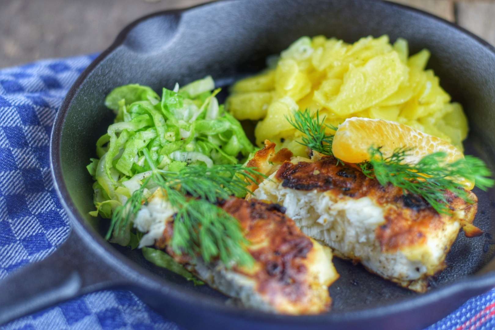 Dorsch in Senf Zwiebel Kruste